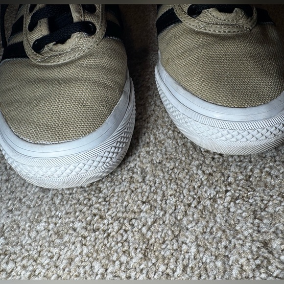 Adidas Adi-Ease Skate Shoe Skull Sneaker Canvas Sand beige and black Size 7 Men - Picture 9 of 12